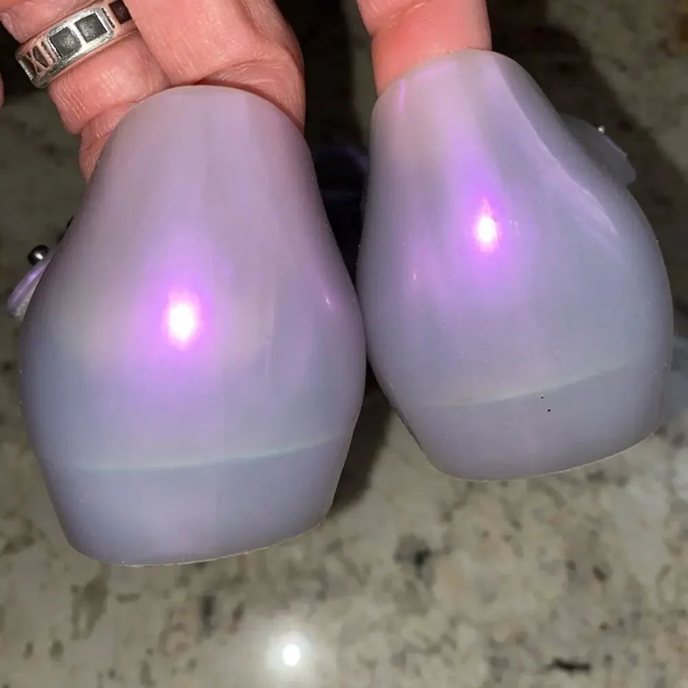 Mini Melissa $69 Glitter Lavender Ultragirl w Bow US 10 EU 27 EUC